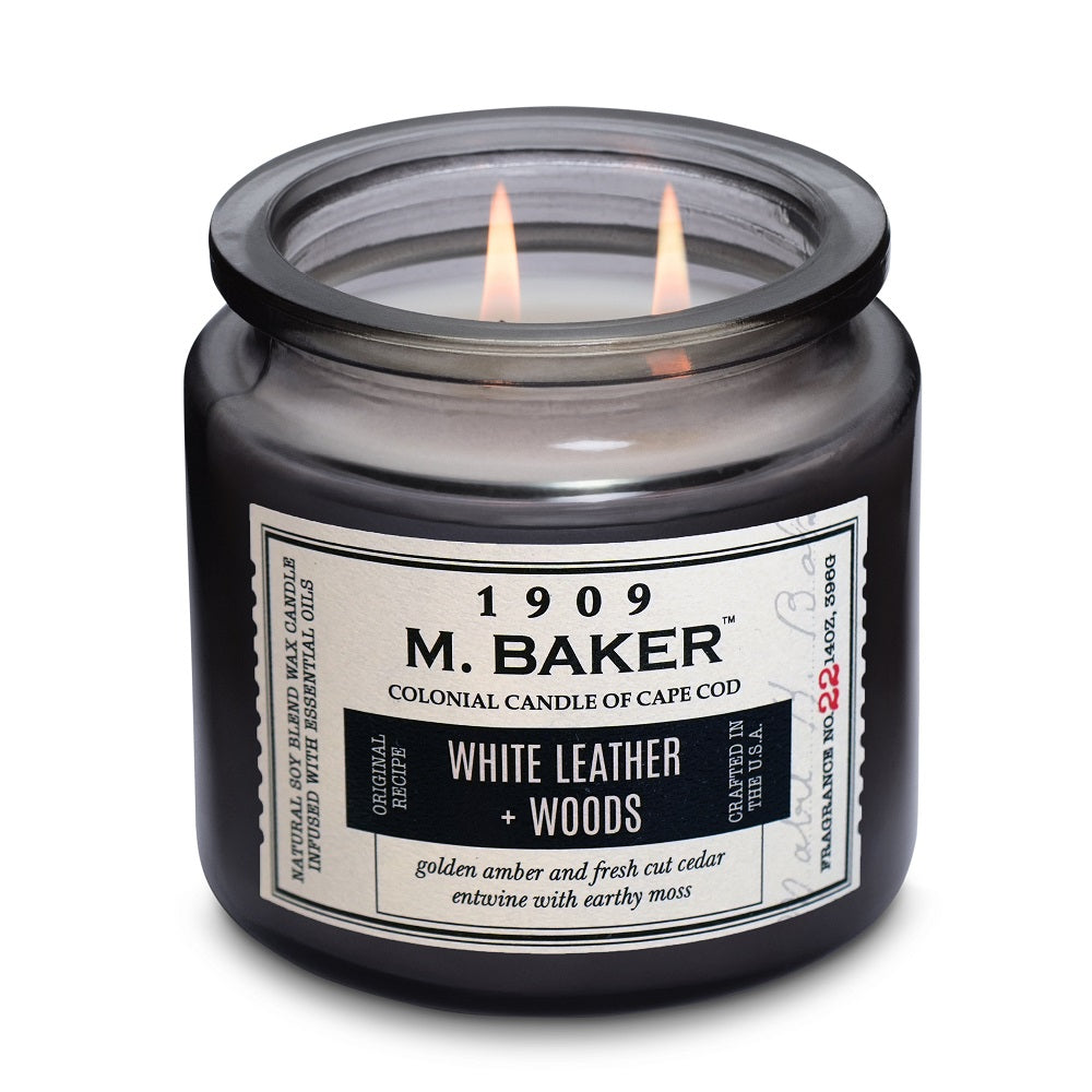 White Leather & Woods, 14 oz, M Baker Collection