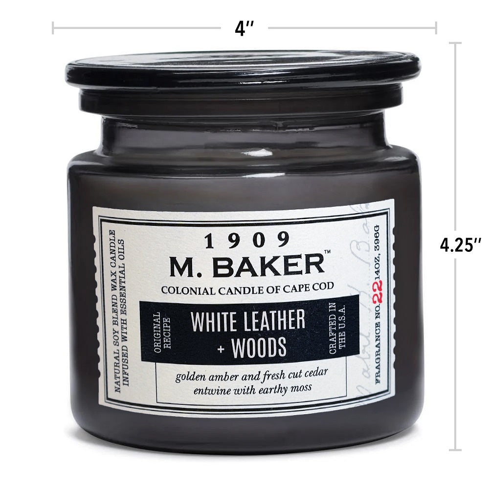 White Leather & Woods, 14 oz, M Baker Collection