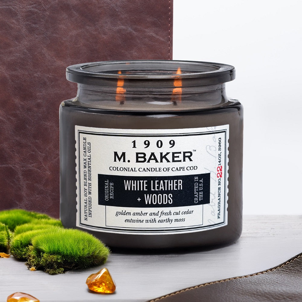White Leather & Woods, 14 oz, M Baker Collection