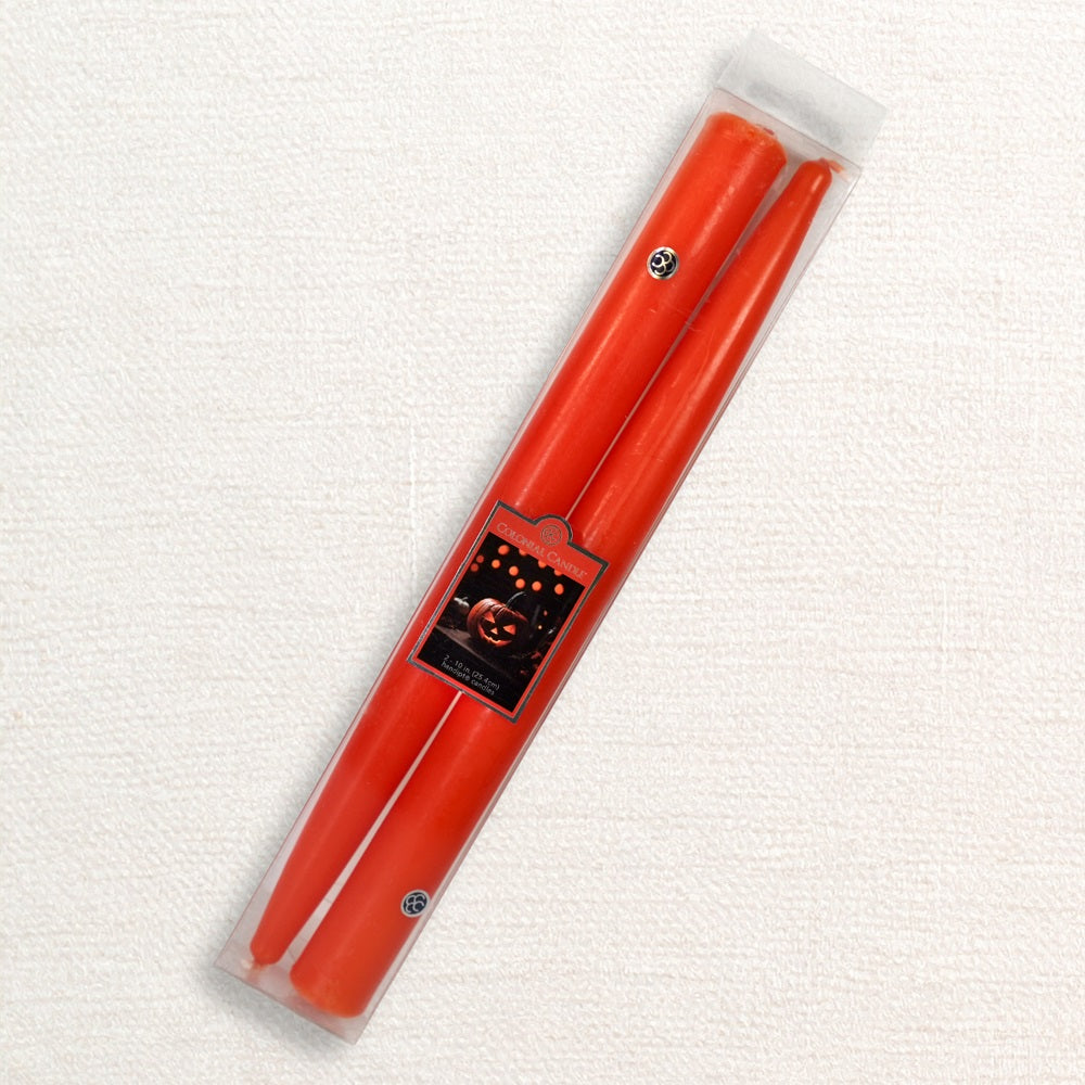 10" Pumpkin Handipt Taper, 2 Pack