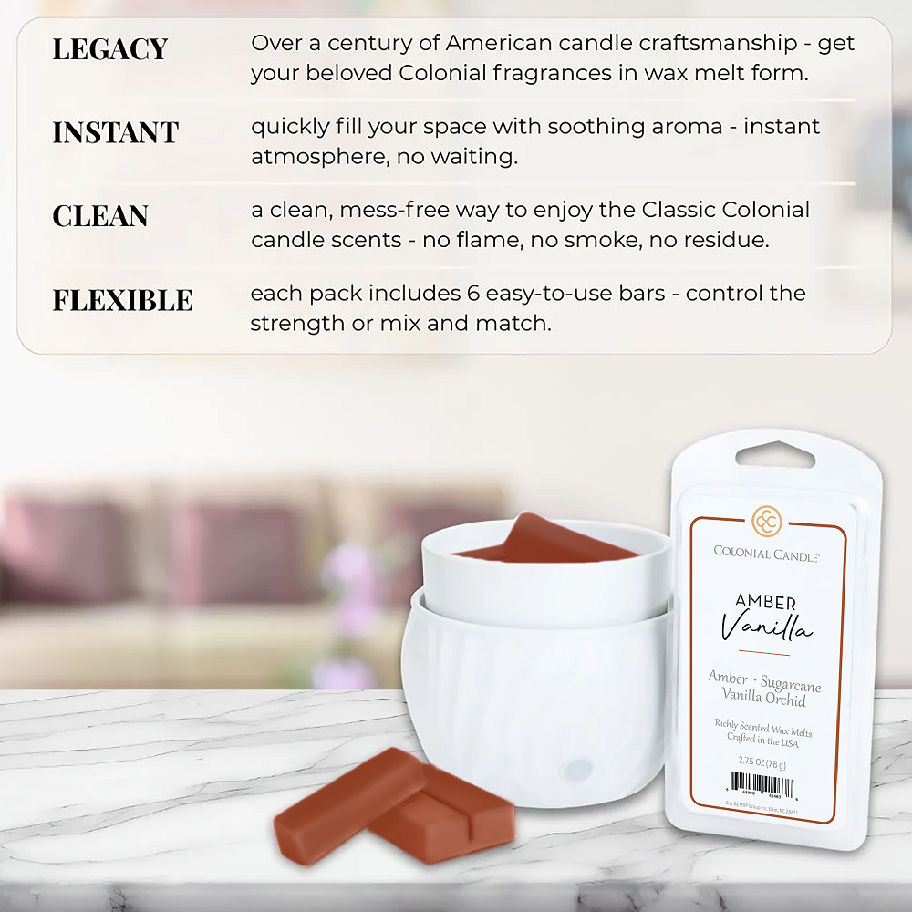 Amber Vanilla, 2.75oz, Wax Melts