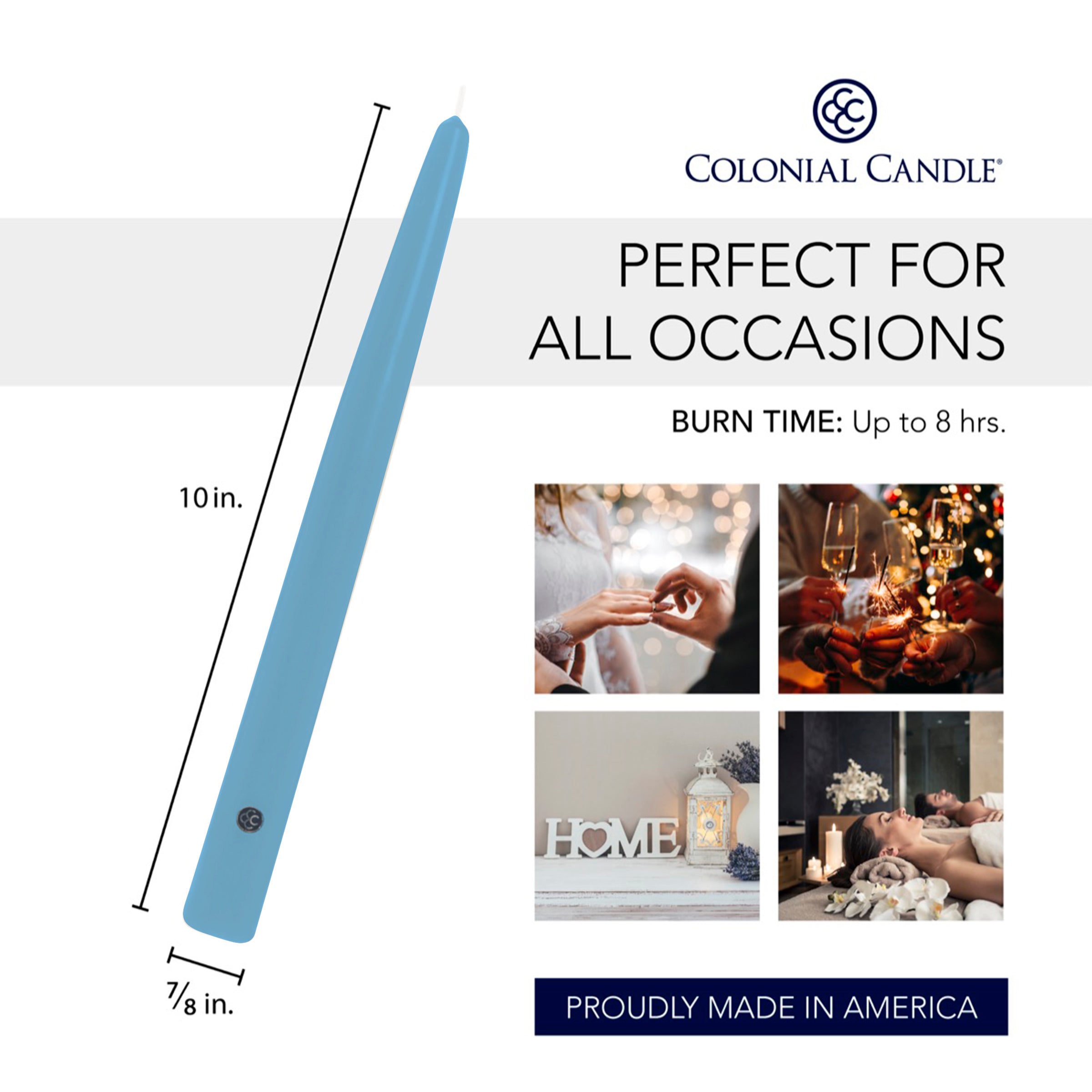 Coastal Blue 10" Handipt Taper