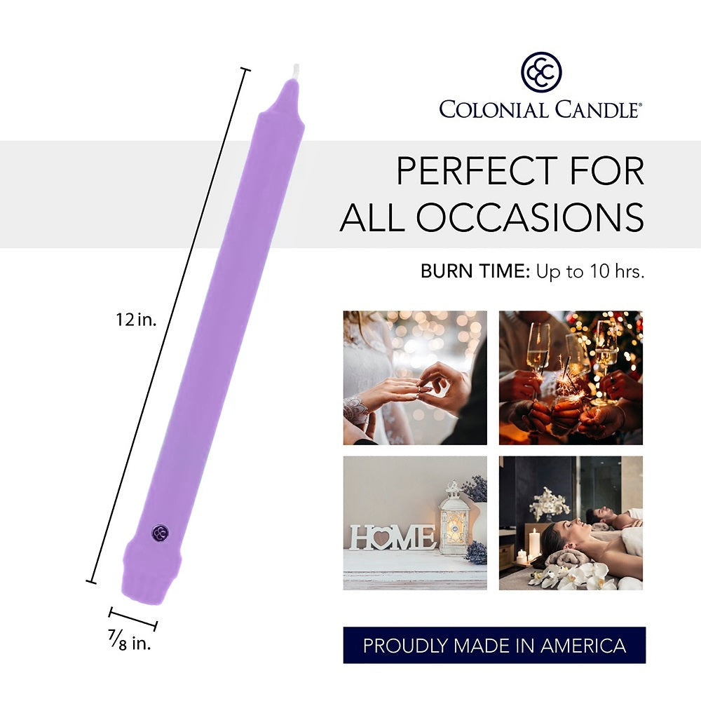 Lilac 12" Classic Dinner Candle